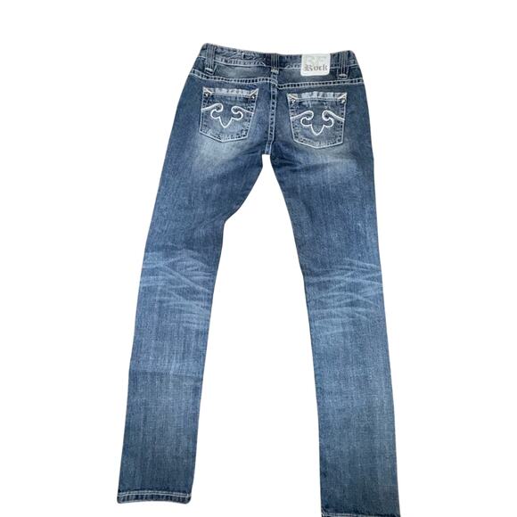 UEC EXPRESS REROCK STYLISH LOW RISE SKINNY DENIM BLUE JEANS SZ 6 - Picture 2 of 12